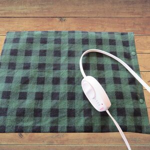 Heating Pad Cover, 12 x 15, Soft Green Plaid Flannel, 3 Snap Closure